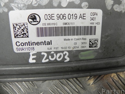 Škoda 03E 906 019 AE / 03E906019AE FABIA II (542) 2014 Control unit for engine