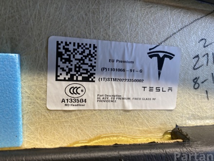 Tesla 1101066-91-G / 110106691G MODEL 3 2020 Podsufitka