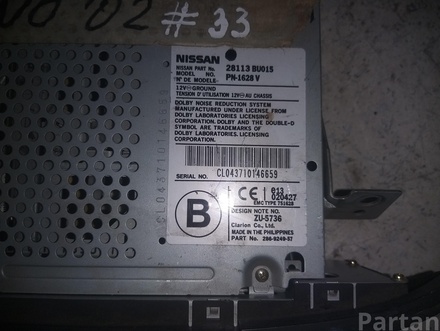 Nissan 28113 BUO15 / 28113BUO15 ALMERA TINO (V10) 2002 Radijas / magentola