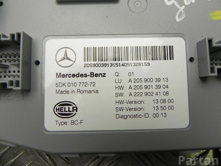 Mercedes-Benz A 205 900 39 13 / A2059003913 C-CLASS (W205) 2015 Body control module BCM FEM SAM BSI